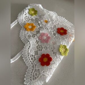 Floral Crochet Lace Scarf